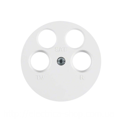 Накладка для антенной розетки 4 отверстия, полярная белизна (глянцевый), R.х, 14842089