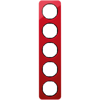 Рамка 5-я красный прозрачный/чёрный (глянцевый), акрил, R.1, 10152344