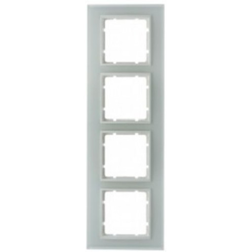 Рамка стеклянная 4-а коллекция B.7 GLAS, цвет «полярно белый, матовый», 10146909