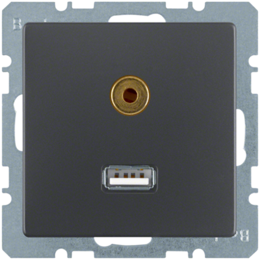 Розетка USB/3.5мм аудио, антрацит, «Q.1»/«Q.3»/«Q7» 3315396086