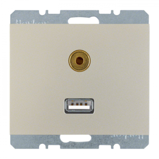 Розетка USB/3.5мм аудио, нержавеющая сталь, «K.5» 3315397004