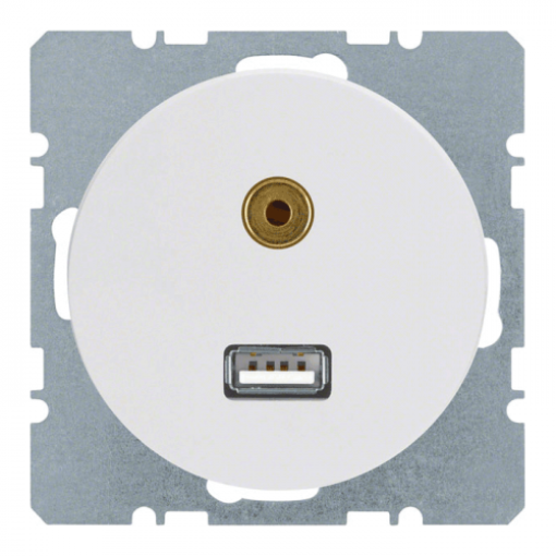 Розетка USB/3.5мм аудио, полярная белизна R.1, R.3, 3315392089