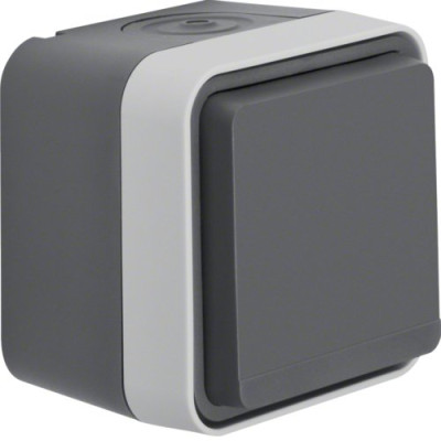 Розетка с з/к с защитой от детей IP55, серый, 16А/250В W.1