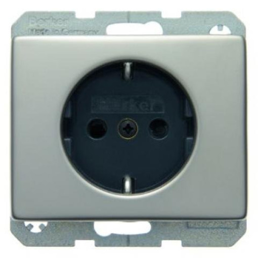 Розетка с з/к с защитой от детей, нержавеющая сталь, 16А/250В ARSYS