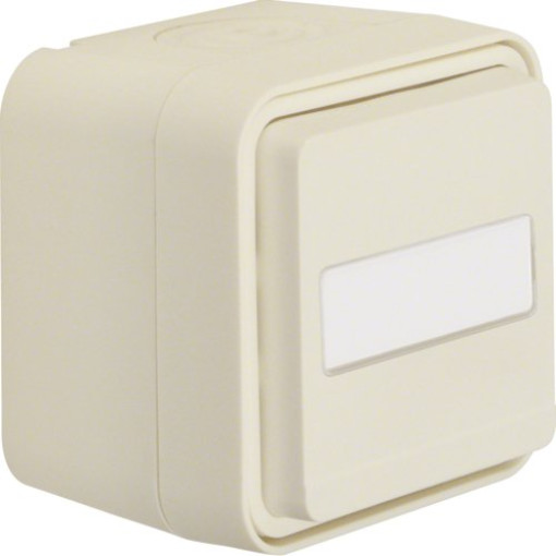Розетка з з/к, поле д/напису, IP55, полярна біла, 16А/250В W.1