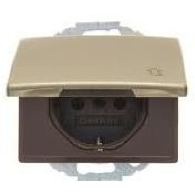 Розетка з з/к з кришкою із захистом від дітей, бронза, 16А/250В ARSYS, 47570001