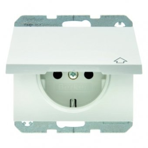 Розетка з з/к з кришкою із захистом від дітей, полярна біла, 16А/250В K.1, 47517109