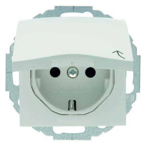 Розетка з з/к з кришкою із захистом від дітей, полярна біла, 16А/250В S.1 47448989