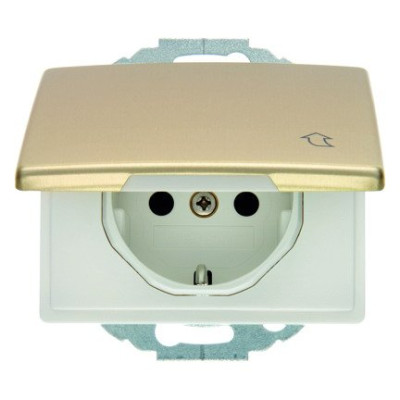 Розетка з з/к з кришкою із захистом від дітей, золото, 16А/250В ARSYS, 47570002