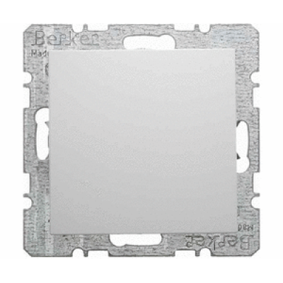 Заглушка с центральной панелью, с фиксатором, Berker из коллекции S.1/B.3/B.7 GLAS, цвет «полярный белый, глянцевый», 6710098989