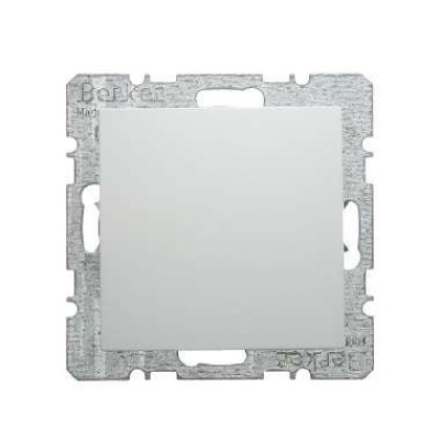 Заглушка с центральной панелью, с фиксатором, Berker из коллекции S.1/B.3/B.7 GLAS, цвет «полярный белый, матовый», 6710091909