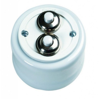 Кнопка дзвінка 2-а Fontini Garby біла кераміка Кнопка дзвінка 2-а Fontini Garby біла кераміка