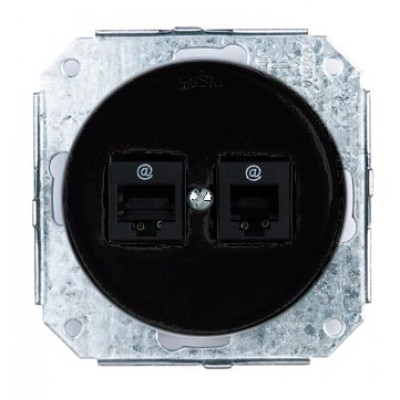 Розетка PC-2 (компьютерная) Fontini Garby Colonial черная керамика
