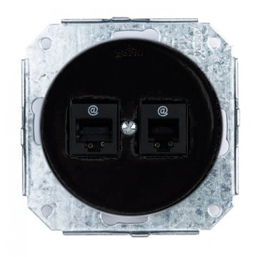 Розетка PC-2 (компьютерная) Fontini Garby Colonial черная керамика 31707272