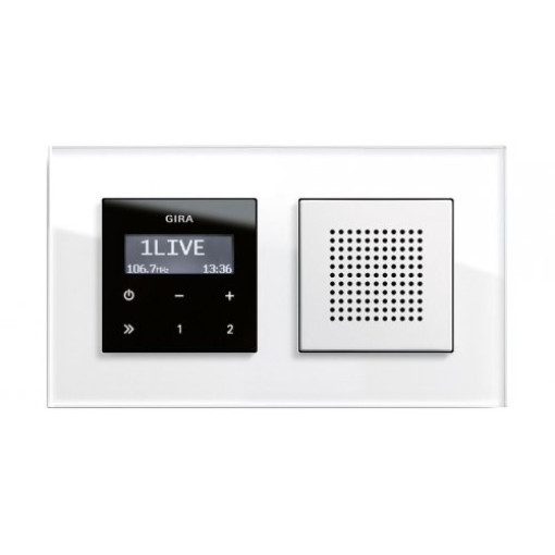 Радіо з функцією RDS, System 55, Gira 228405 зовнішній вигляд чорного скла