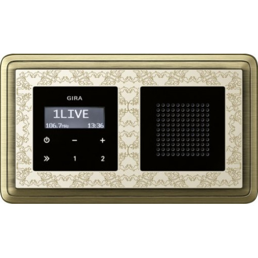 Радіо з функцією RDS, System 55, Gira 228405 зовнішній вигляд чорного скла