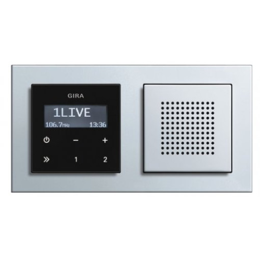 Радіо з функцією RDS, System 55, Gira 228405 зовнішній вигляд чорного скла