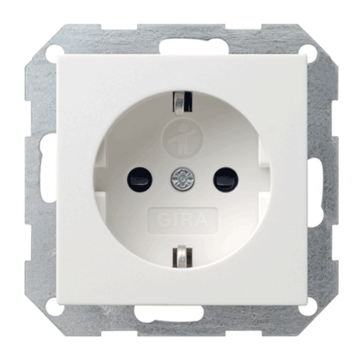 Розетка с з/к с защитой от детей System 55 Gira 045303 белый глянцевый