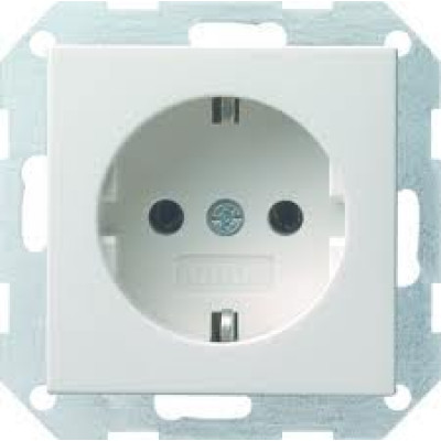 Розетка с з/к System 55 Gira 018803 глянцевый белый