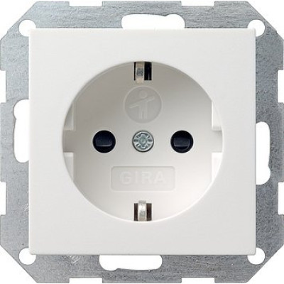 Розетка с з/к System 55 Gira 018827(418827) матовый белый
