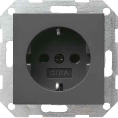 Розетка с з/к System 55 Gira 018828 антрацит