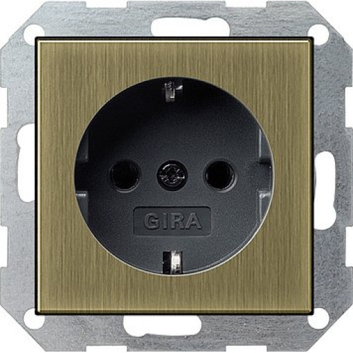 Розетка с з/к System 55 Gira 0188603 Бронза / Черный