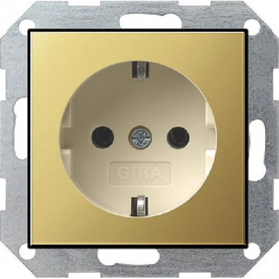 Розетка c з/к System55 Gira 0188614 Латунь / Кремовый