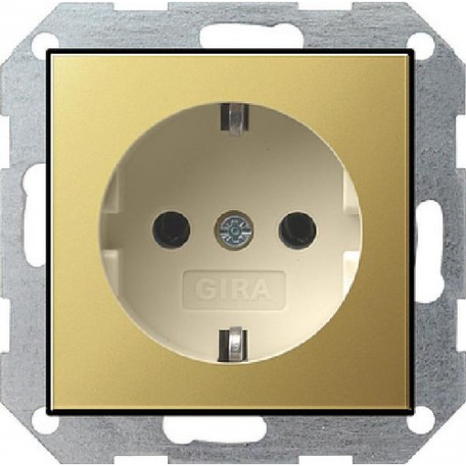 Розетка c з/к System55 Gira 0188614 Латунь / Кремовый