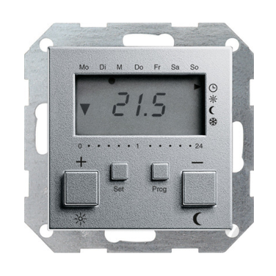 Термостат 230V с таймером System 55 Gira 237026 Алюминий