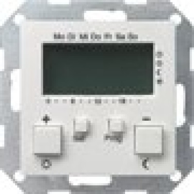Термостат 230V с таймером System 55 Gira 237027 Белый матовый