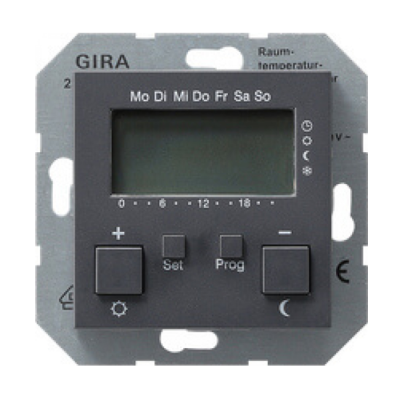 Термостат 230V с таймером System 55 Gira 237028 Антрацит