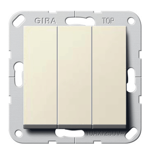 Выключатель / переключатель 3-кл. Gira 283203, System55, цвет крем