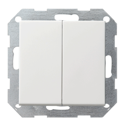 Вимикач з самоповерненням 2-клавішний System 55 білий глянець Вимикач з самоповерненням 2-клавішний System 55 білий глянець