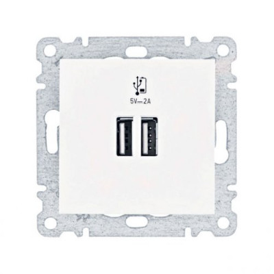 Розетка для зарядки USB, Lumina, біла, WL4210