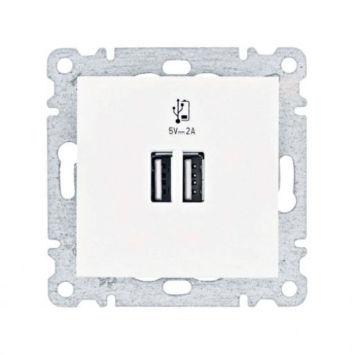 Розетка для зарядки USB, Lumina, белая, WL4210