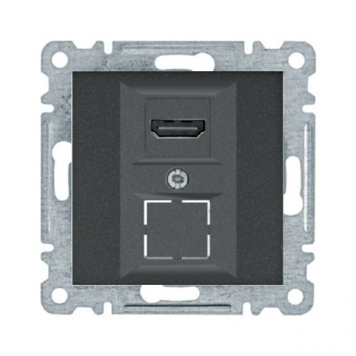 Розетка HDMI, Lumina, чорна, WL2613