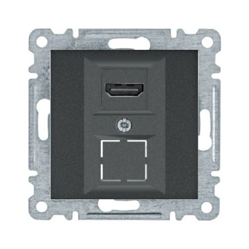 Розетка HDMI, Lumina, черная, WL2613