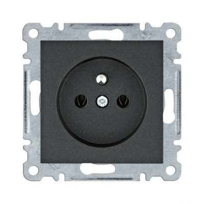 Розетка з центральним з/к Lumina, чорна, 16А/230В , WL1023