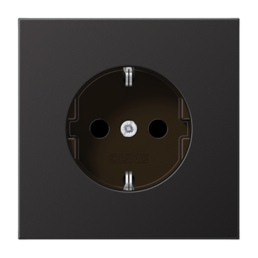 Розетка с заземлением и защитой JUNG AL1521 KID Dark
