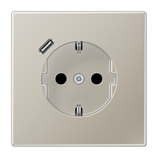 Розетка с з/к и USB-портом типа C, JUNG ES1520-18C-L Edelstahl