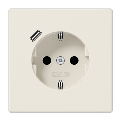 Розетка с з/к и USB-портом типа C, JUNG LS1520-18C сл. кость