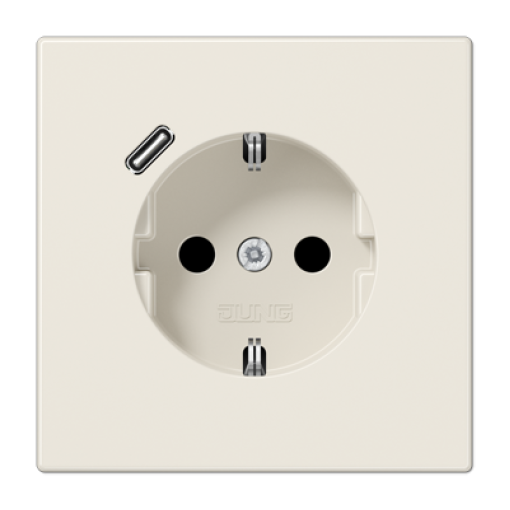 Розетка с з/к и USB-портом типа C, JUNG LS1520-18C сл. кость