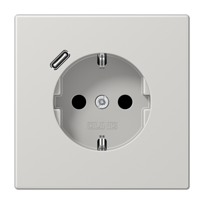 Розетка с з/к и USB-портом типа C, JUNG LS1520-18CLG светло-серый