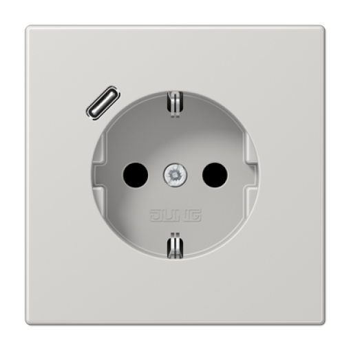 Розетка с з/к и USB-портом типа C, JUNG LS1520-18CLG светло-серый