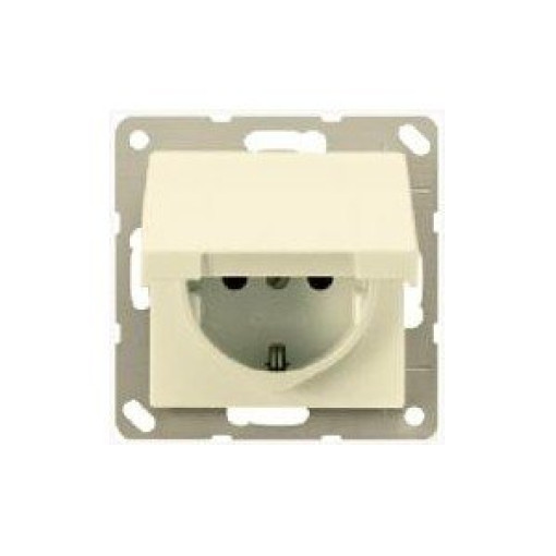 Розетка з з/к з кришкою IP44 JUNG AS520KL слонова кістка