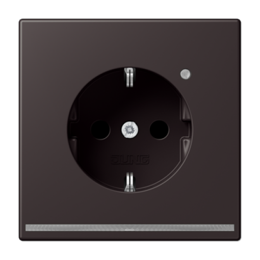 Розетка с з/к, защитные шторки и с подсветкой JUNG AL1520-ODLNW Dark