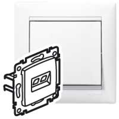 Інформаційна розетка «телефон + комп`ютер» 770080 Legrand Valena, колір білий