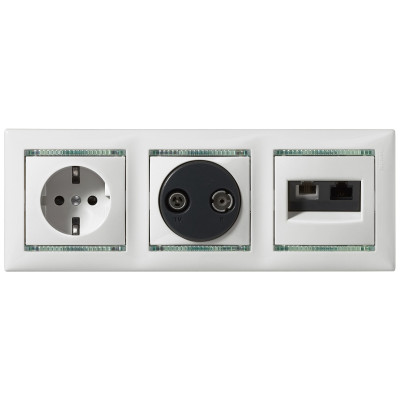 Інформаційна розетка «телефон + комп`ютер» 774180 Legrand Valena, колір слонова кістка