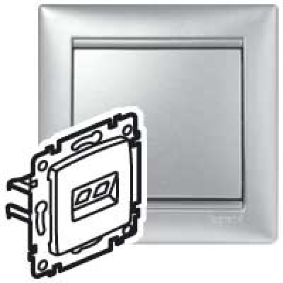 Компьютерная розетка 1хRJ45 5кат UTP 770238 Legrand Valena, цвет алюминий