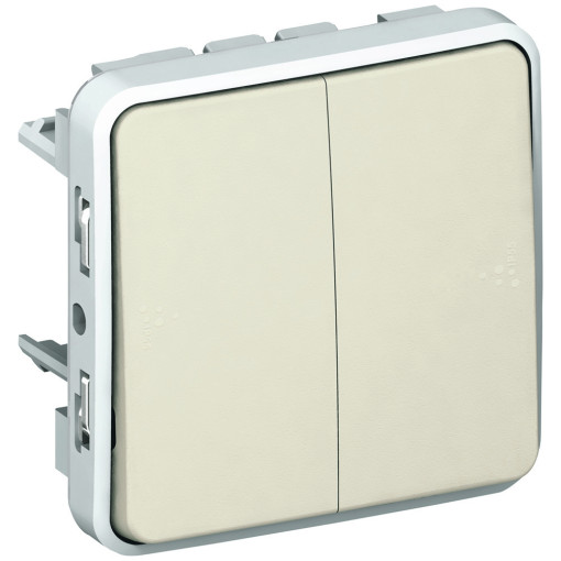 Механизм переключателя 2-кл 10А IP55 «Legrand» Plexo — 69625, цвет белый